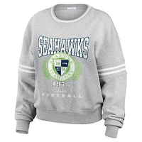 Sweat-shirt court à écusson des Seattle Seahawks de couleur gris chiné pour femme WEAR by Erin Andrews