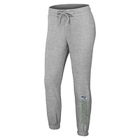 Women's WEAR by Erin Andrews Heather Gray Seattle Seahawks Knit Long Sleeve Tri-Blend T-Shirt & Pants Sleep Set