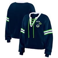 Sweat-shirt à lacets bleu marine Seattle Seahawks pour femme WEAR by Erin Andrews