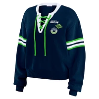 Sweat-shirt à lacets bleu marine Seattle Seahawks pour femme WEAR by Erin Andrews