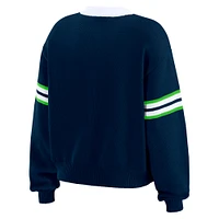 Sweat-shirt à lacets bleu marine Seattle Seahawks pour femme WEAR by Erin Andrews