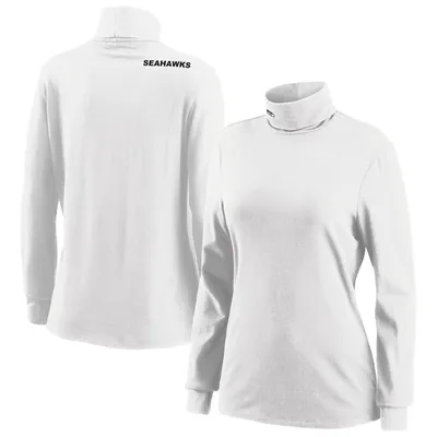 Seattle Seahawks WEAR by Erin Andrews Women's Long Sleeve Tri-Blend Turtleneck T-Shirt - White