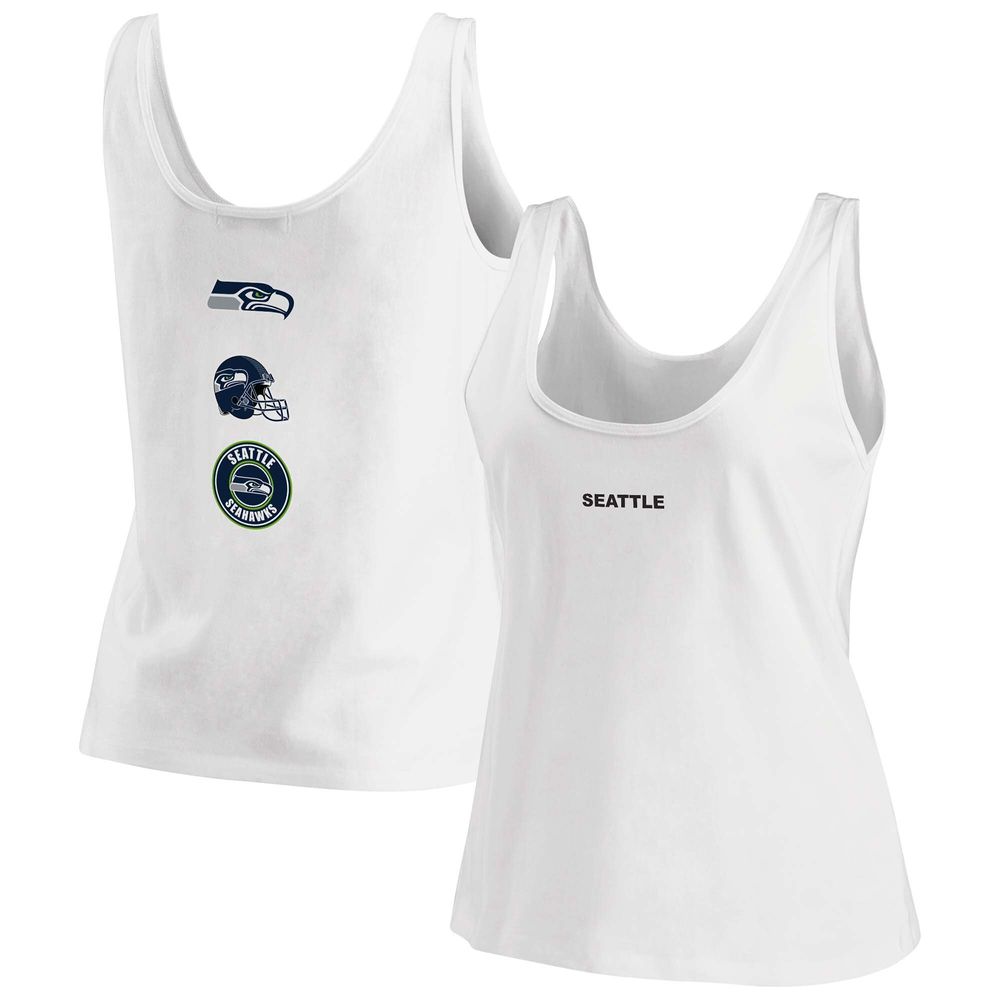 Women's WEAR by Erin Andrews White Seattle Seahawks Team Scoop Neck Tank Top