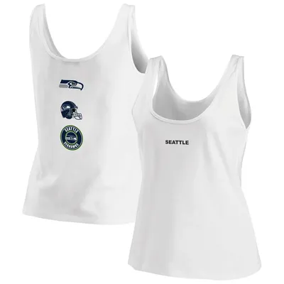 Seattle Seahawks WEAR by Erin Andrews Women's Team Scoop Neck Tank Top - White