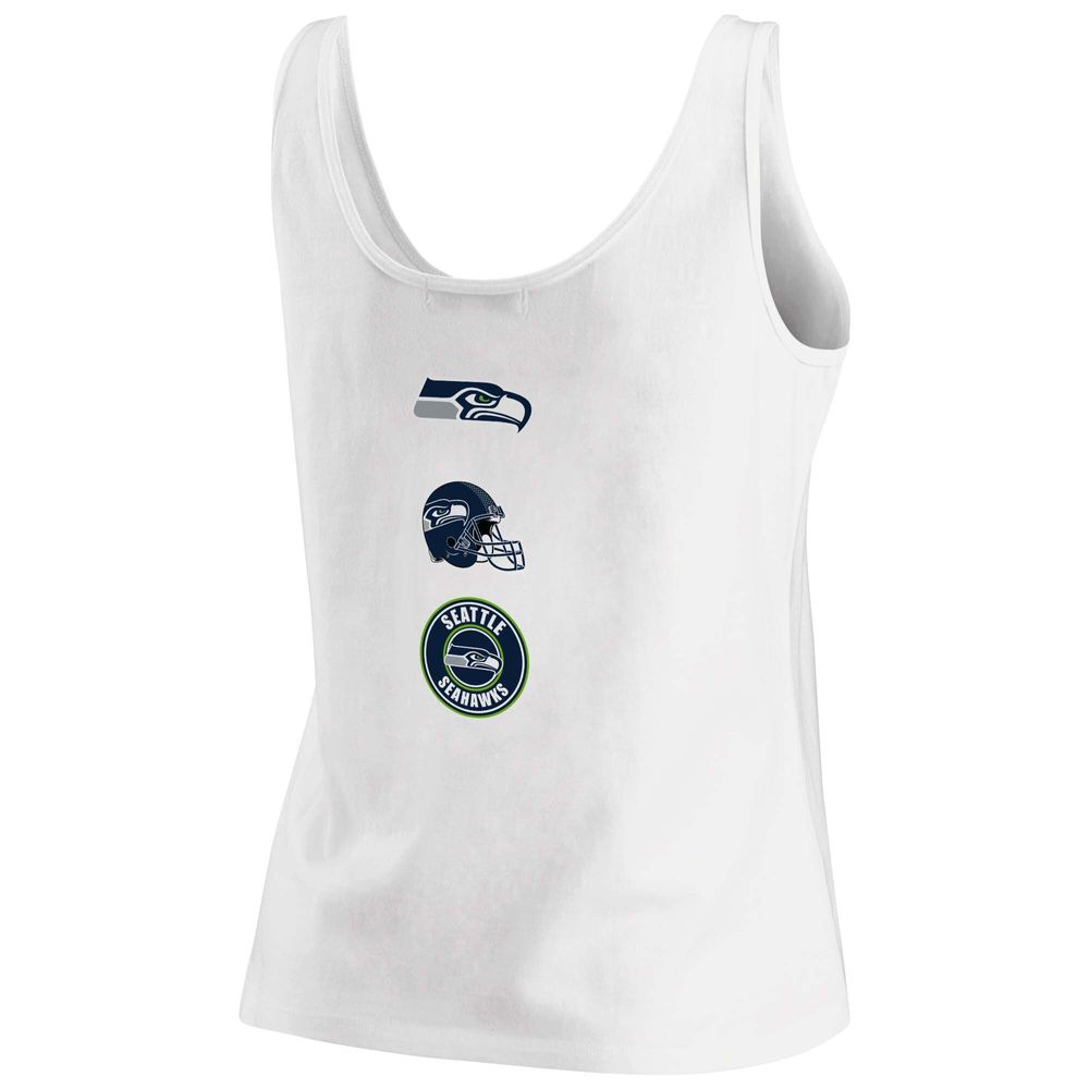 Women's WEAR by Erin Andrews White Seattle Seahawks Team Scoop Neck Tank Top