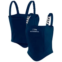 Haut corset à maillons en chaîne bleu marine des Seattle Seahawks pour femme WEAR by Erin Andrews x Gracie Hunt