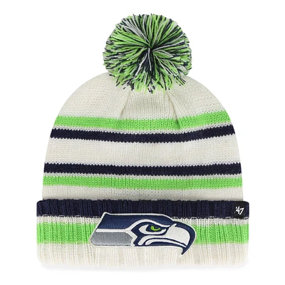 Tricot à revers crème Seattle Seahawks Driftway pour jeune '47 avec pompon