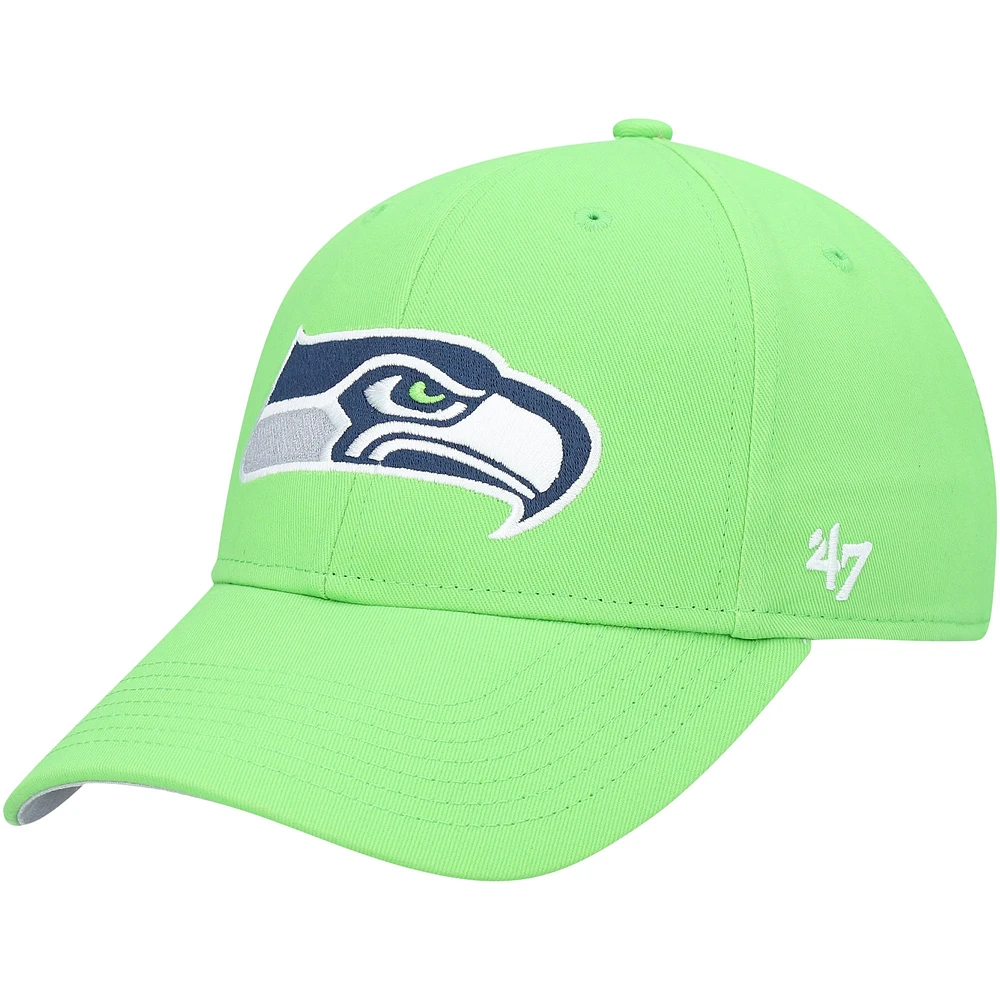 Youth '47 Neon Green Seattle Seahawks Secondary MVP Adjustable Hat