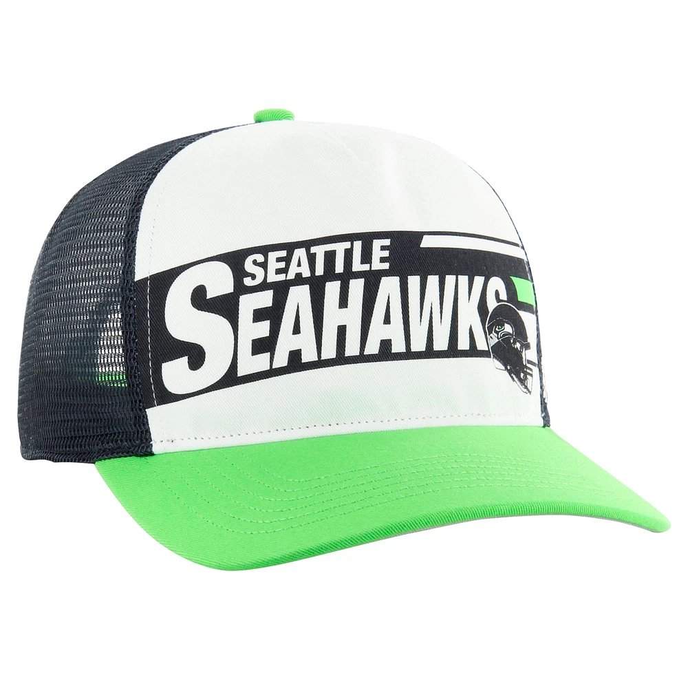 Youth '47  White/Neon Green Seattle Seahawks Trucker Adjustable Hat