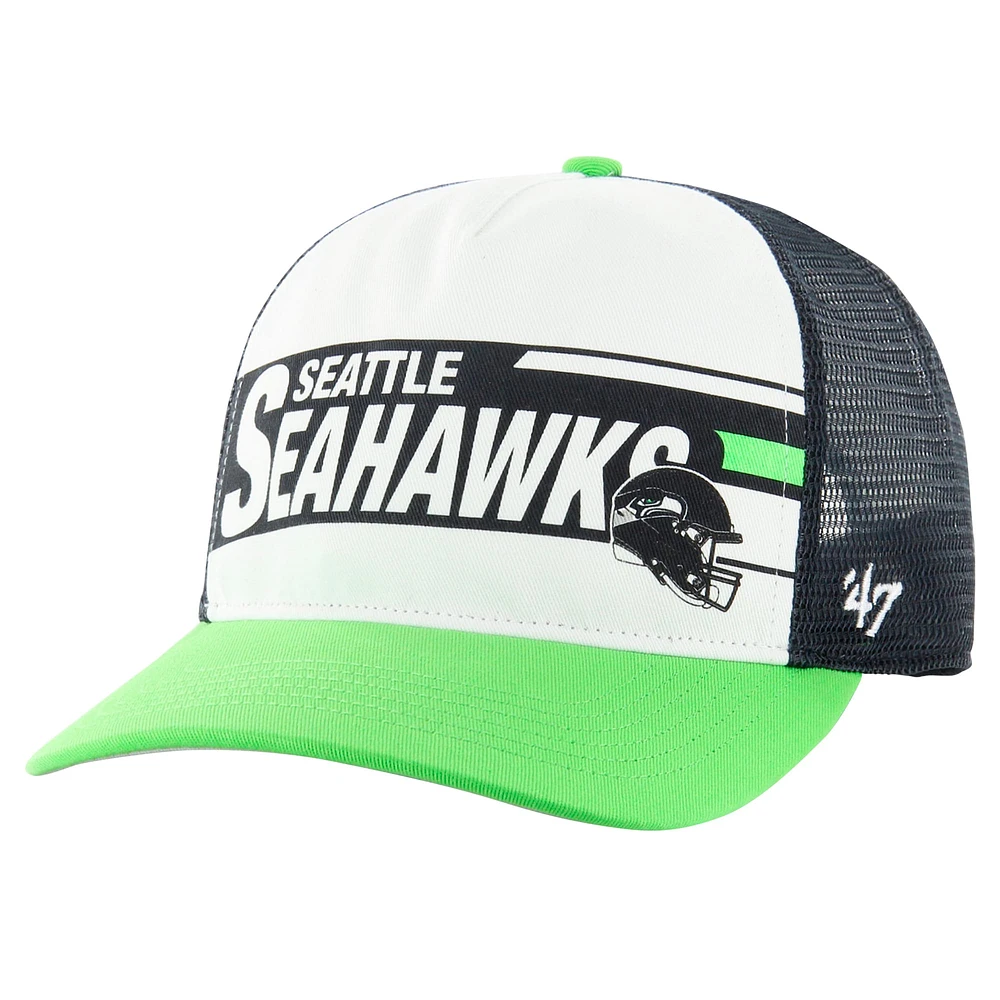 Youth '47  White/Neon Green Seattle Seahawks Trucker Adjustable Hat