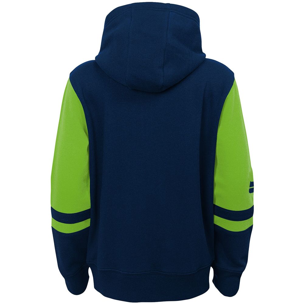 Outerstuff Youth College Navy Seattle Seahawks Logo Pullover Hoodie Size: Medium