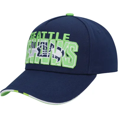 Seattle Seahawks Youth On Trend Precurved A-Frame Snapback Hat - College Navy