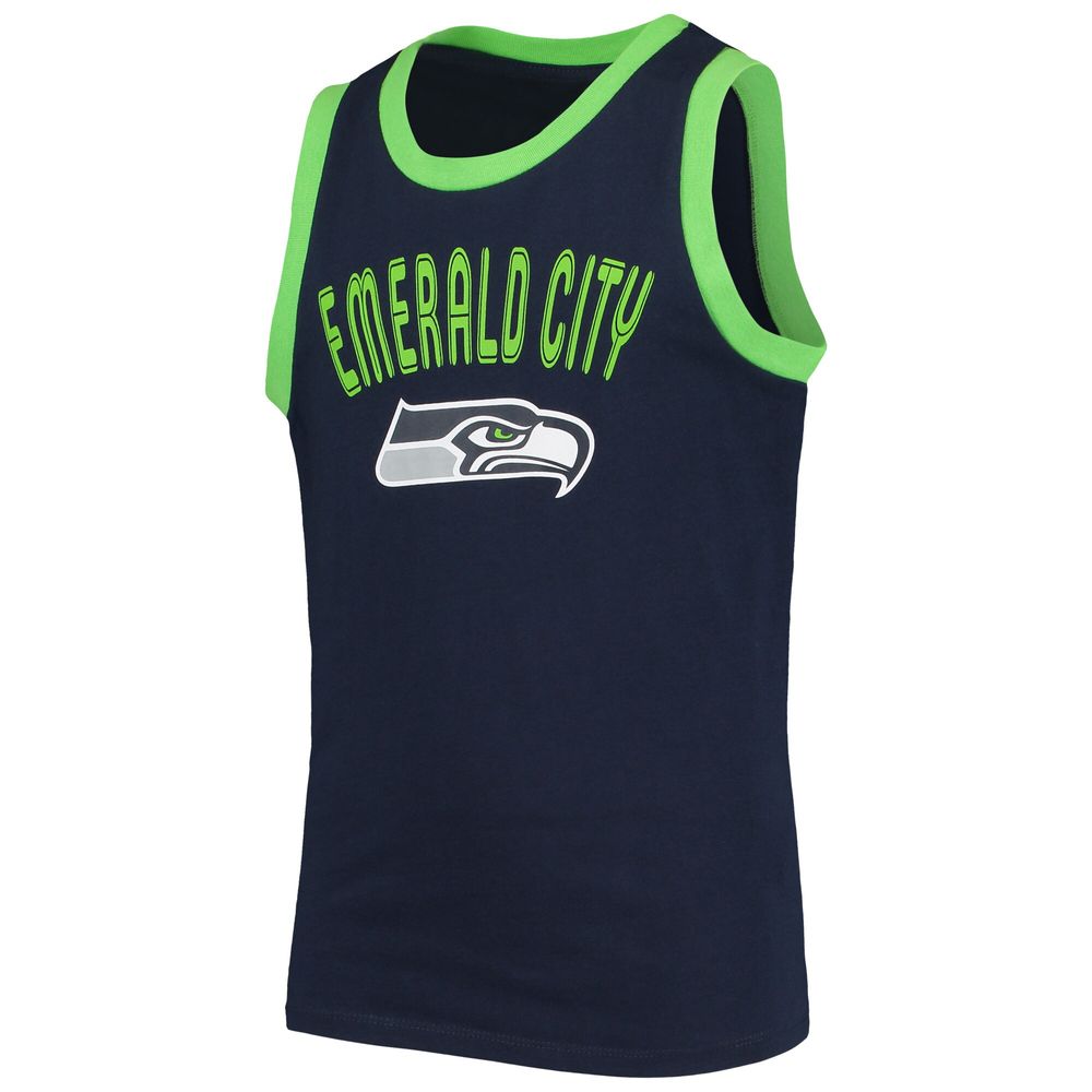 Youth College Navy Seattle Seahawks Striker Tank Top