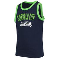 Youth College Navy Seattle Seahawks Striker Tank Top