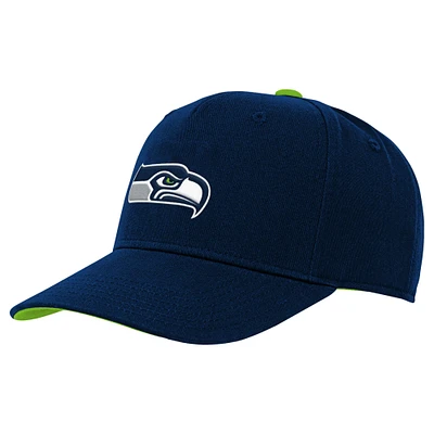 Youth College Navy Seattle Seahawks Team Pre-Curved Adjustable Hat