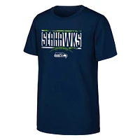 Youth College Navy Seattle Seahawks The Blitz Cotton T-Shirt