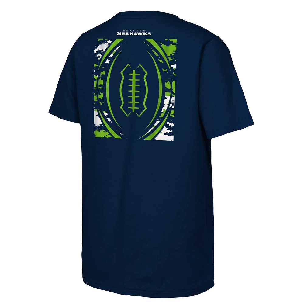 Youth College Navy Seattle Seahawks The Blitz Cotton T-Shirt