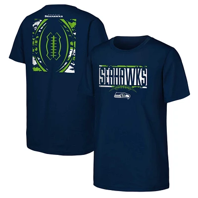 Youth College Navy Seattle Seahawks The Blitz Cotton T-Shirt