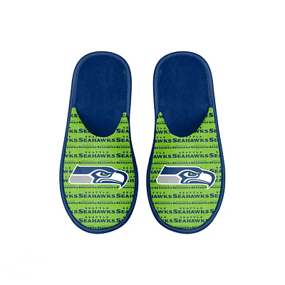 Youth FOCO Seattle Seahawks Scuff Wordmark Slide Slippers