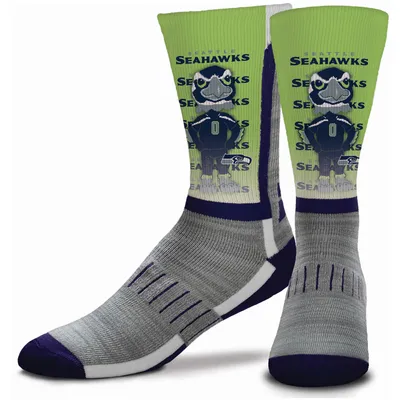 Seattle Seahawks For Bare Feet Youth Mascot V-Curve Crew Socks