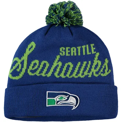 Youth '47 College Navy Seattle Seahawks Boondock Cuffed Knit Hat with Pom