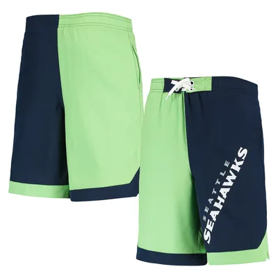 Seattle Seahawks Youth Conch Bay Board Shorts - Neon Green/College Navy