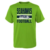 Ensemble de t-shirts préférés des fans Seahawks Seattle vert fluo/bleu marine pour jeune