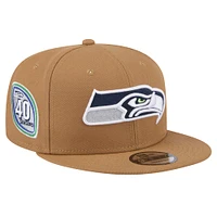 Youth New Era Brown Seattle Seahawks Color Pack Side Patch 9FIFTY Snapback Hat