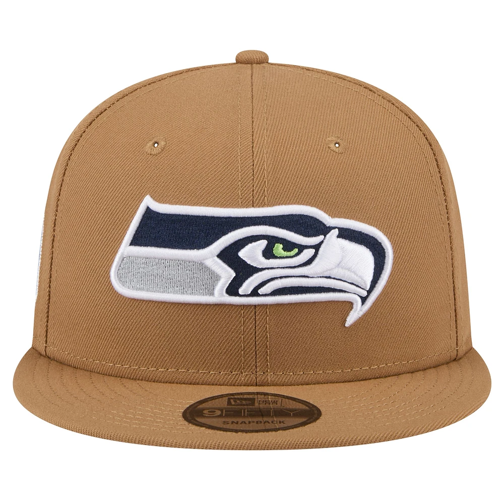 Youth New Era Brown Seattle Seahawks Color Pack Side Patch 9FIFTY Snapback Hat