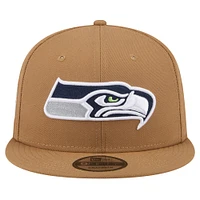 Youth New Era Brown Seattle Seahawks Color Pack Side Patch 9FIFTY Snapback Hat