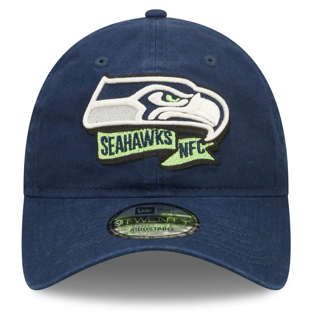 Casquette New Era College Navy Seattle Seahawks 2022 Sideline réglable 9TWENTY pour jeune