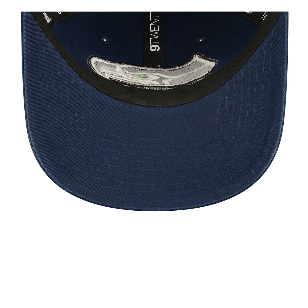 Casquette New Era College Navy Seattle Seahawks 2022 Sideline réglable 9TWENTY pour jeune