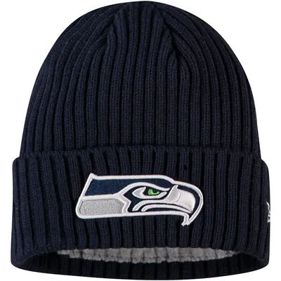 Men's New Era College Navy/Neon Green Seattle Seahawks Team Banded 39THIRTY Flex Hat Size: Medium/Large