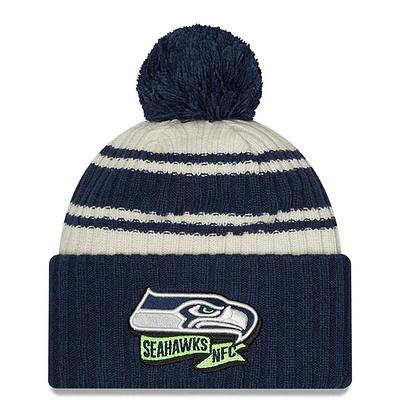 NWE SEA CREAM NAVY 22 NFL SIDELINE Sport Junior EN TRICOT DE POM À REVERS. HATYTHNITE