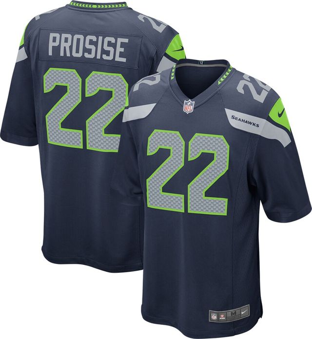 Maillot de jeu Nike C.J. Prosise College Navy Seattle Seahawks pour jeune