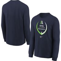 Youth Nike College Navy Seattle Seahawks Icon - Long Sleeve T-Shirt