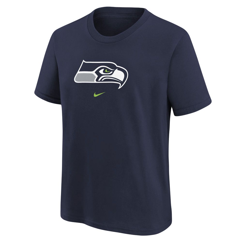 Youth Nike College Navy Seattle Seahawks Logo Wordmark - T-Shirt