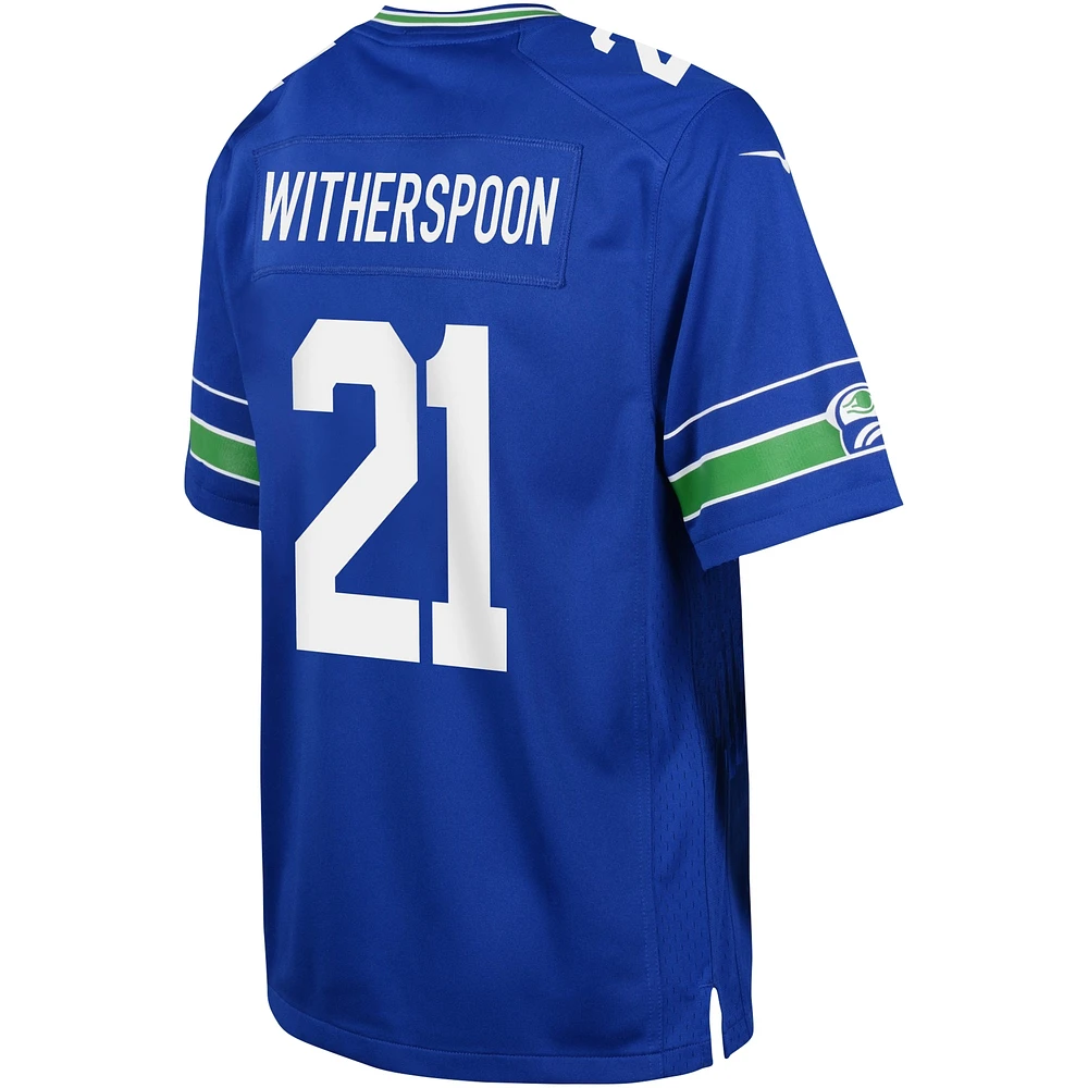 Maillot de match Nike Devon Witherspoon Royal Seattle Seahawks pour jeune