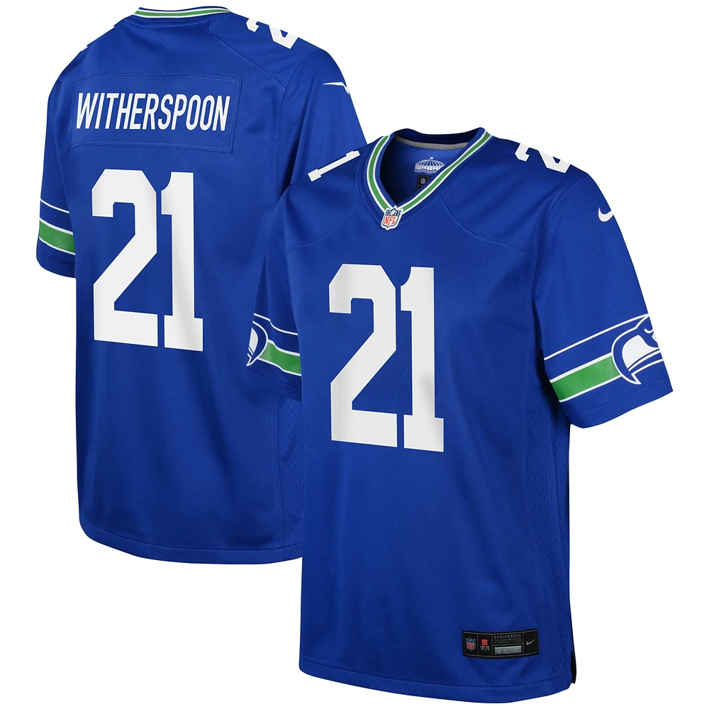 Maillot de match Nike Devon Witherspoon Royal Seattle Seahawks pour jeune