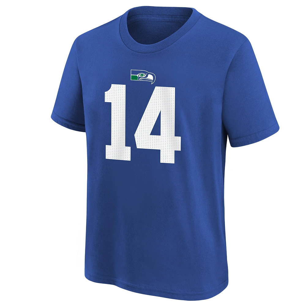 T-shirt avec nom et numéro de joueur Nike DK Metcalf Royal Seattle Seahawks pour jeune