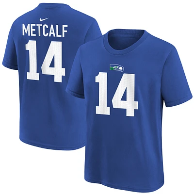 T-shirt avec nom et numéro de joueur Nike DK Metcalf Royal Seattle Seahawks pour jeune