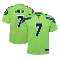 Maillot de jeu joueur alternatif Nike Geno Smith pour jeunes des Seattle Seahawks, vert fluo