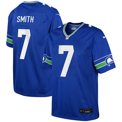 Maillot de match Nike Geno Smith Royal Seattle Seahawks pour jeunes