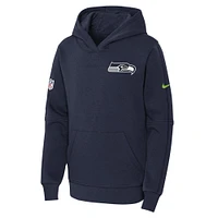 Sweat à capuche Nike Seattle Seahawks Club Fleece bleu marine pour jeune