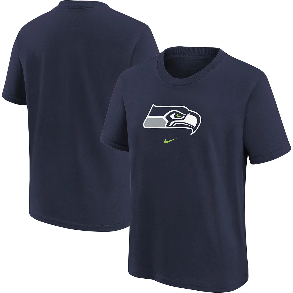 T-shirt à logo Seattle Seahawks Nike College Navy pour jeune