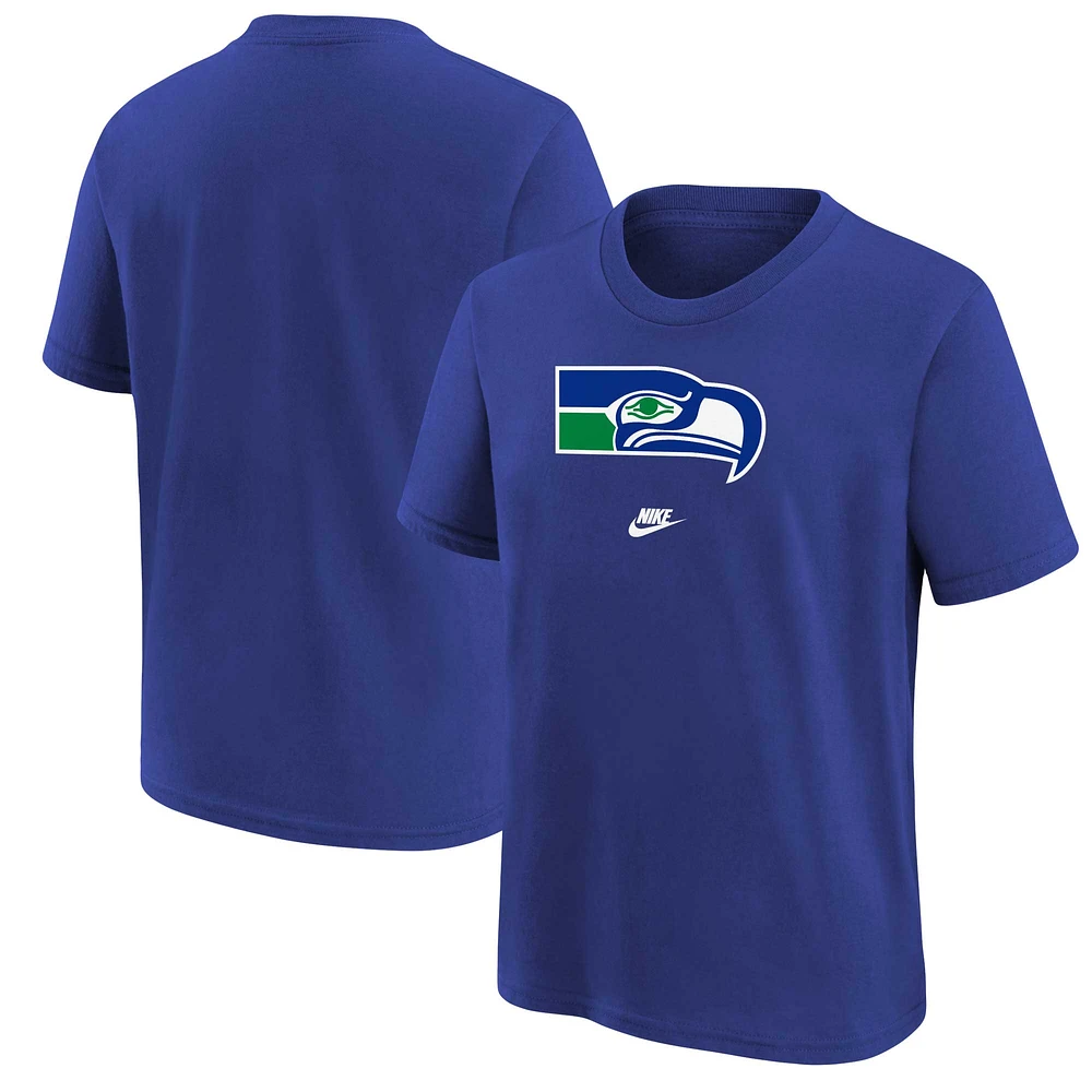 Youth Nike Royal Seattle Seahawks Rewind Essential T-Shirt