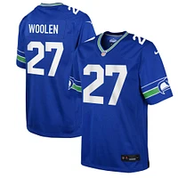 Maillot de jeu joueur alternatif Nike Tariq Woolen Royal Seattle Seahawks pour jeunes