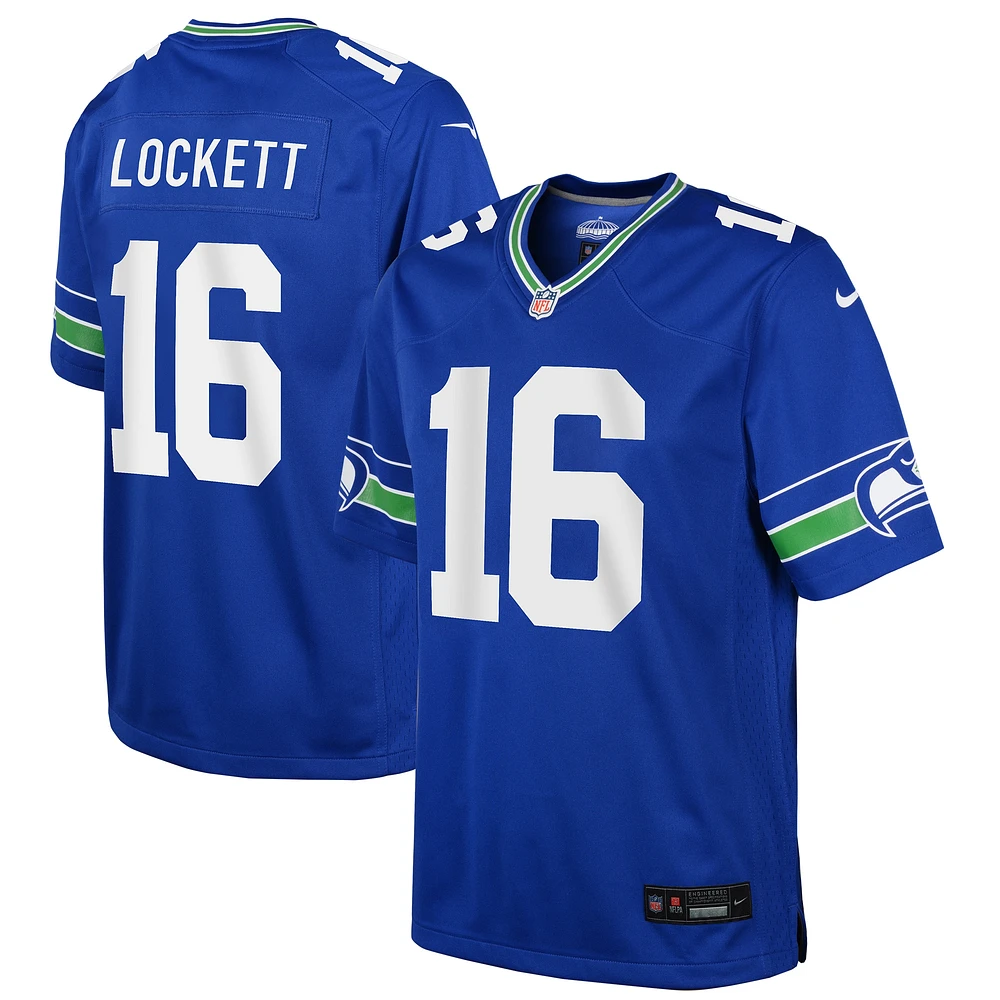 Maillot de match Nike Tyler Lockett Royal Seattle Seahawks pour jeunes