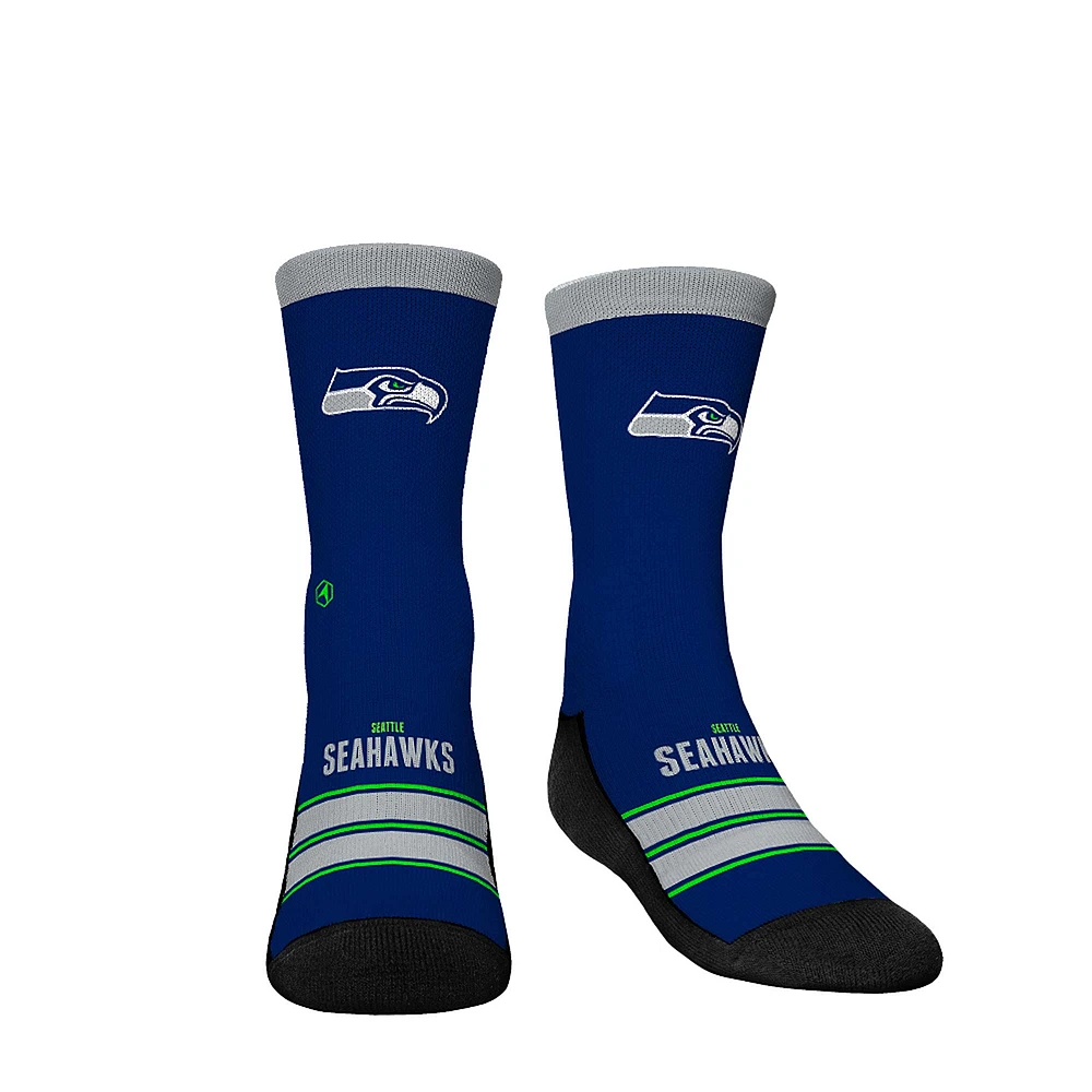 Youth Rock Em Socks Seattle Seahawks Gametime Stripe Crew Socks