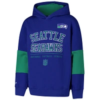 Sweat à capuche rétro en polaire pour jeunes Royal Seattle Seahawks